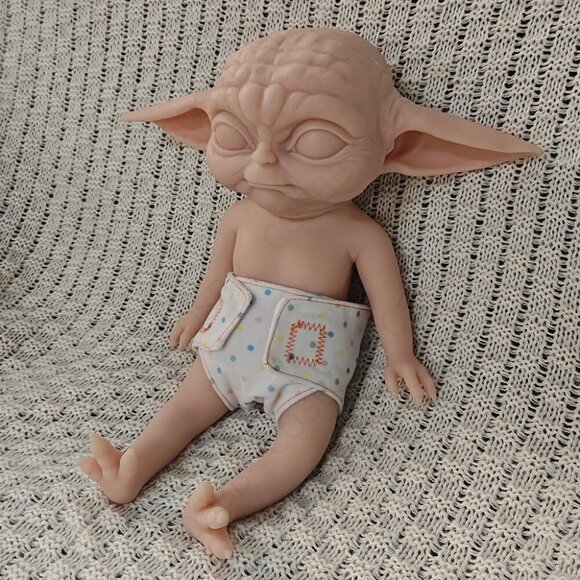 34cm Cute Elf Doll Adorable Platinum Silicone Reborn Baby Girl Doll ​Unpainted - Picture 6 of 13